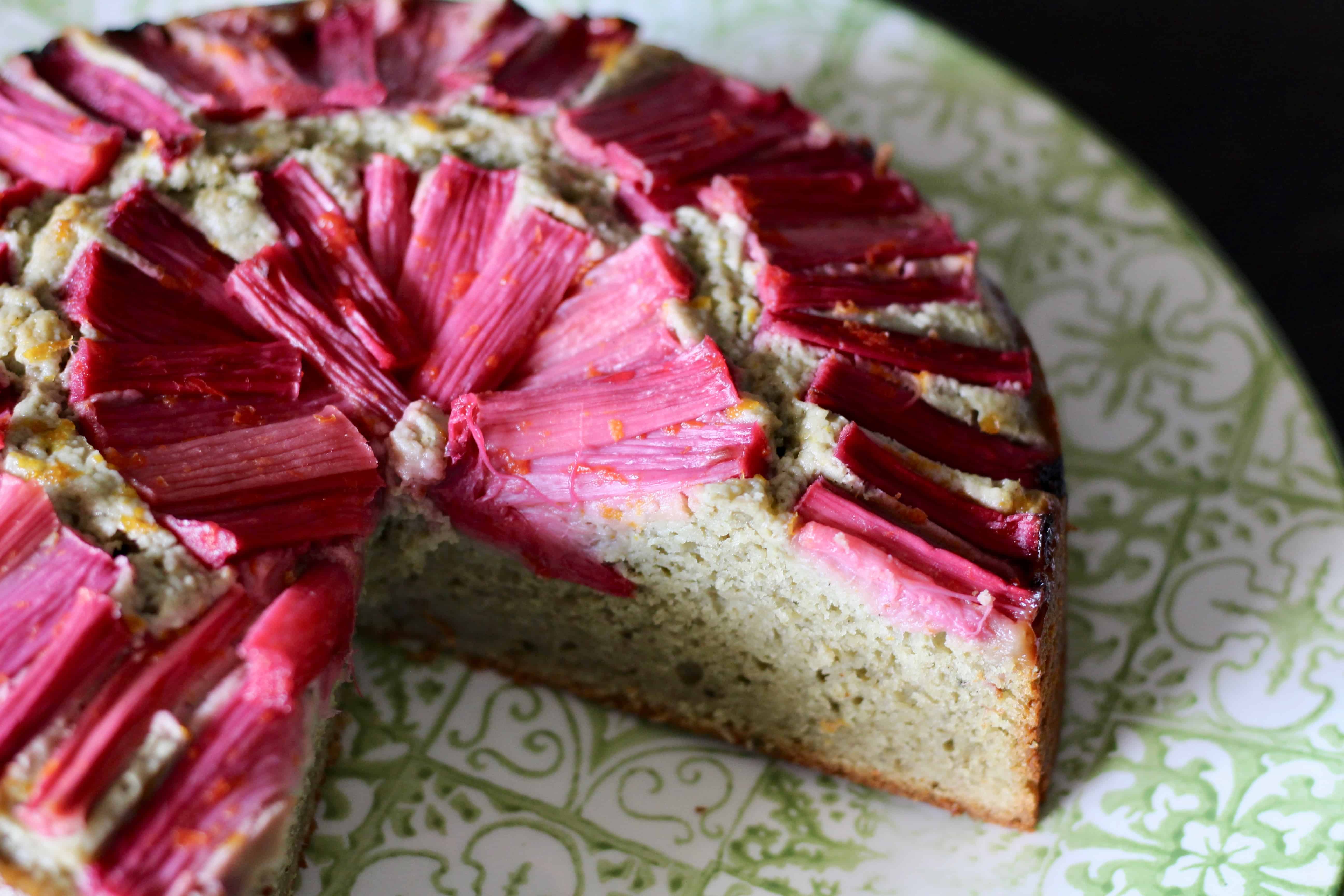 Green Tea Rhubarb Cake - 15
